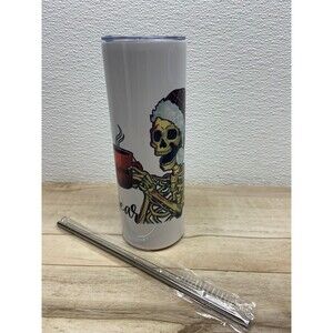 Zonegrace Stainless Steel Skinny Tumbler 20oz Ho Ho Wat A Year With Lid New